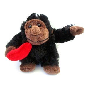 Black Gorilla Plush Toy - Heart in Hand Love/Valentine Gift - 4" Unbranded Lovey